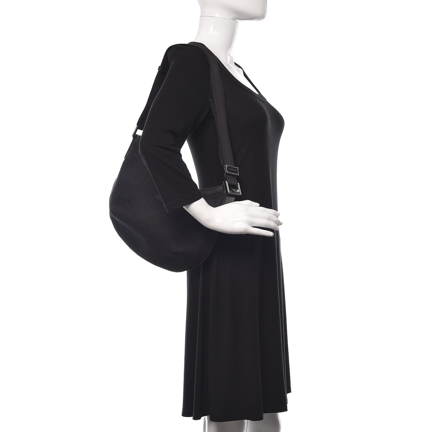 Monogram Medium Half Moon Hobo Black