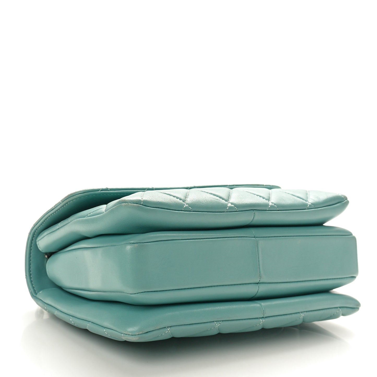 Lambskin Quilted Small Trendy CC Flap Dual Handle Bag Light Blue