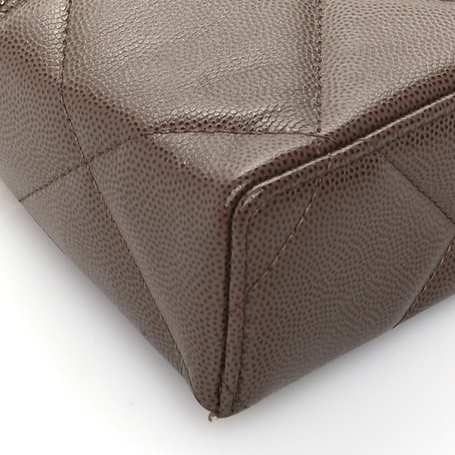 Chanel Caviar Quilted Top Handle Slim Vanity With Chain  Light Brown 8 of 9