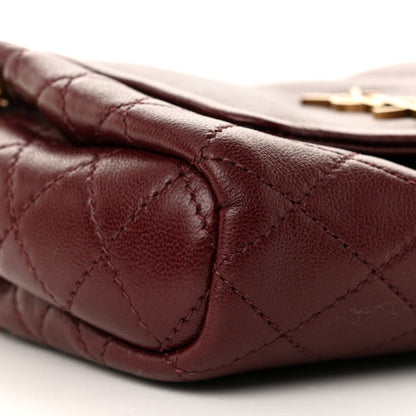 Saint Laurent Lambskin Quilted Monogram Mini Nolita Rouge Cabernet 9 of 14