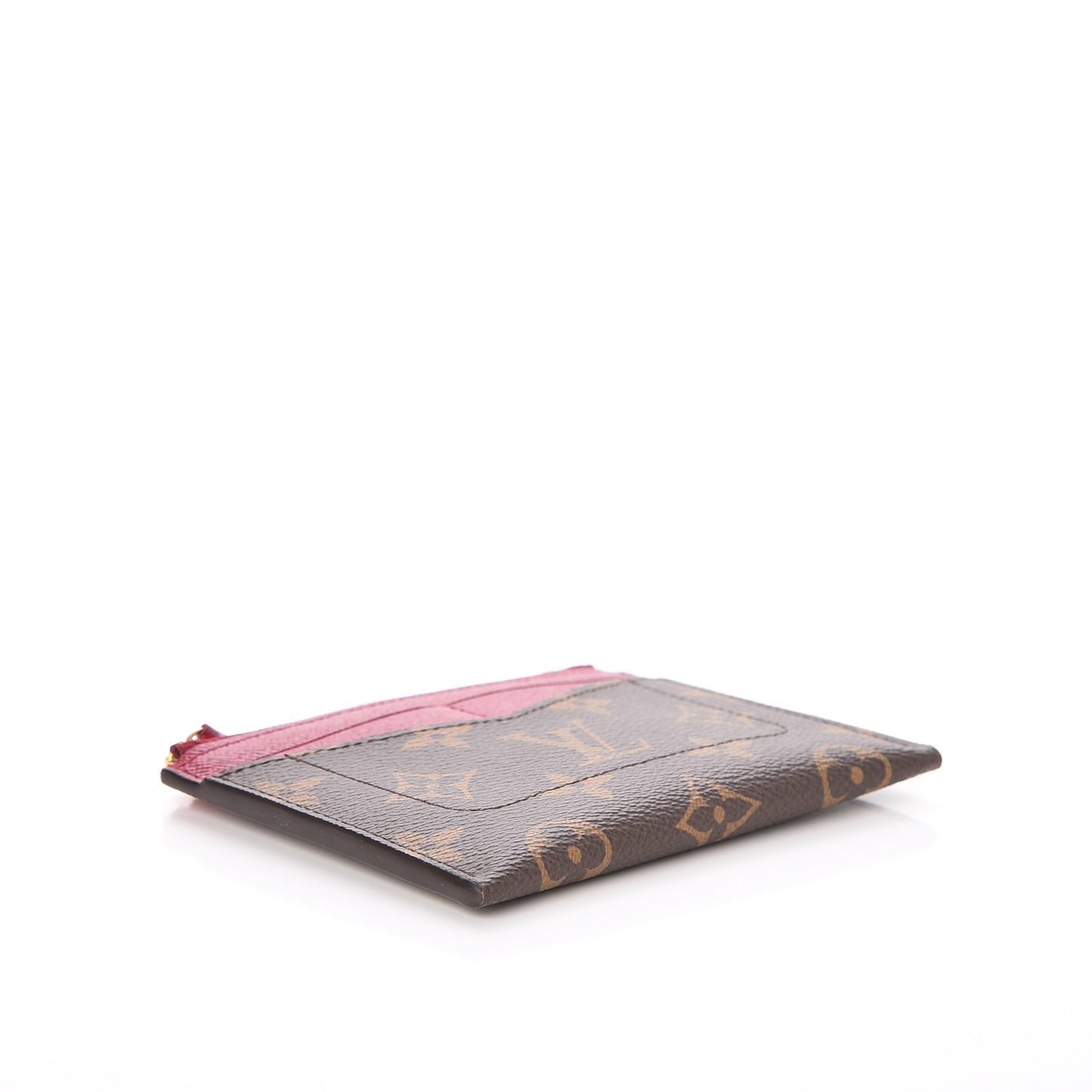 Monogram Zipped Card Holder Fuchsia