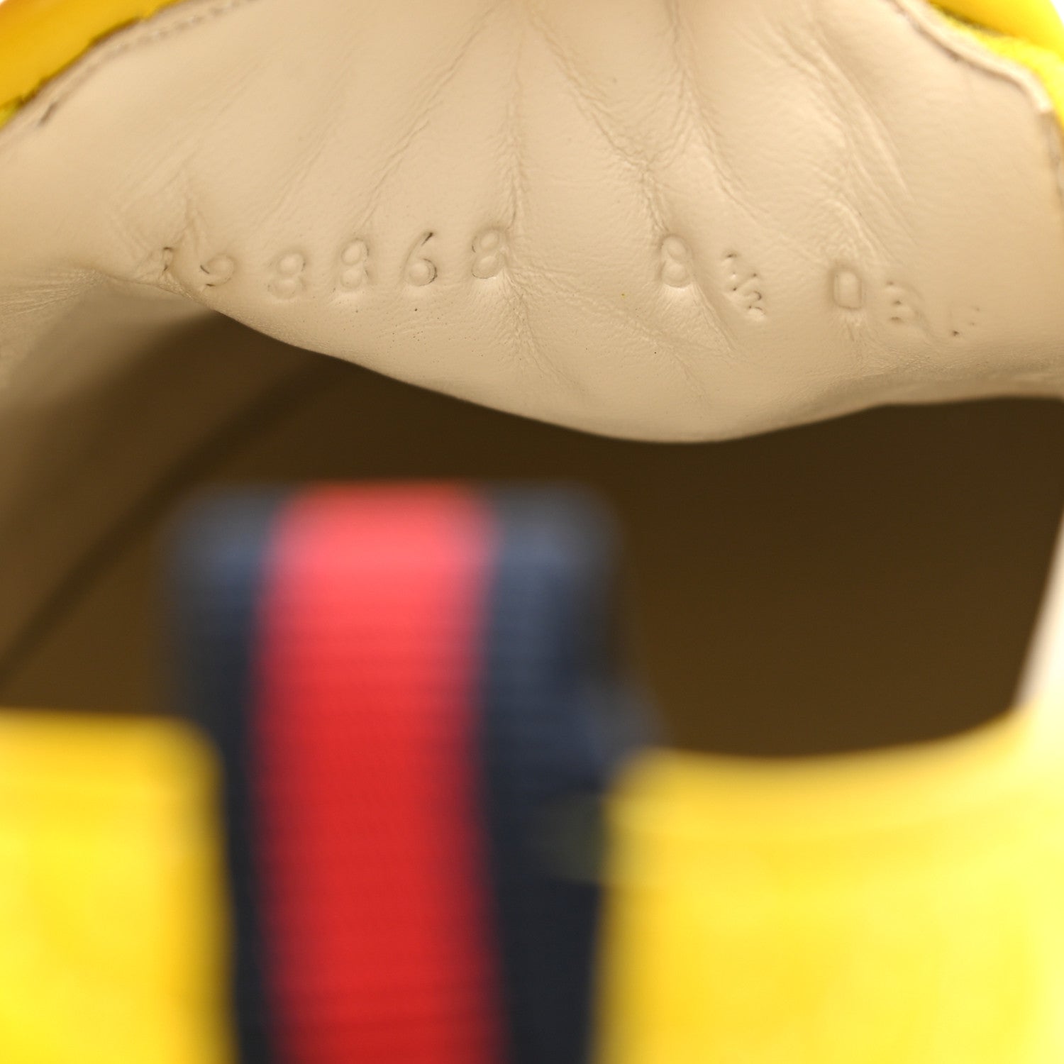 Gucci Nappa Web G Rhombus Quilted Mens Slip On Sneakers 8.5 Straw Yellow Mimosa 8 of 9