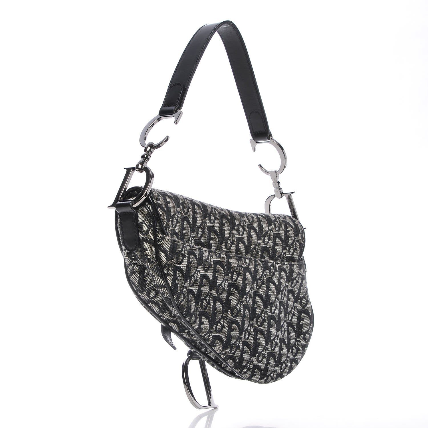 Christian Dior Monogram Saddle Bag Black 3 of 9