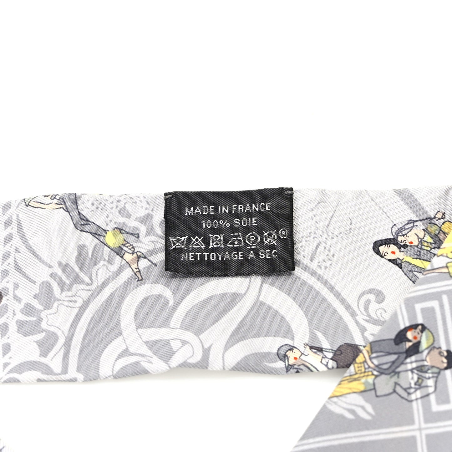 Silk Ex-Libris Les Parisiennes Twilly Gris Perle Jaune