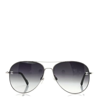 Chanel Aviator CC Sunglasses 4189-T-Q Silver 2 of 10