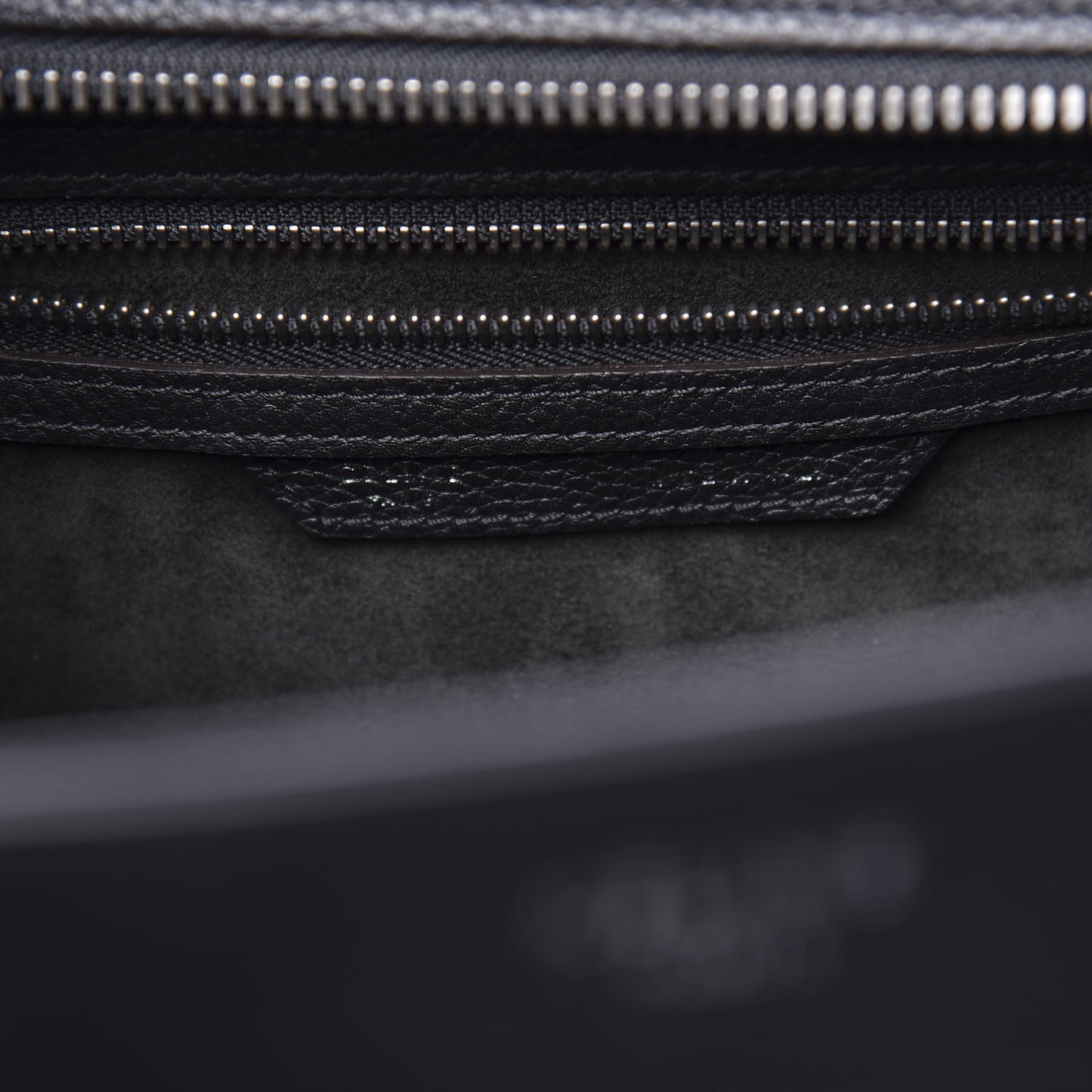 Drummed Calfskin Micro Luggage Black