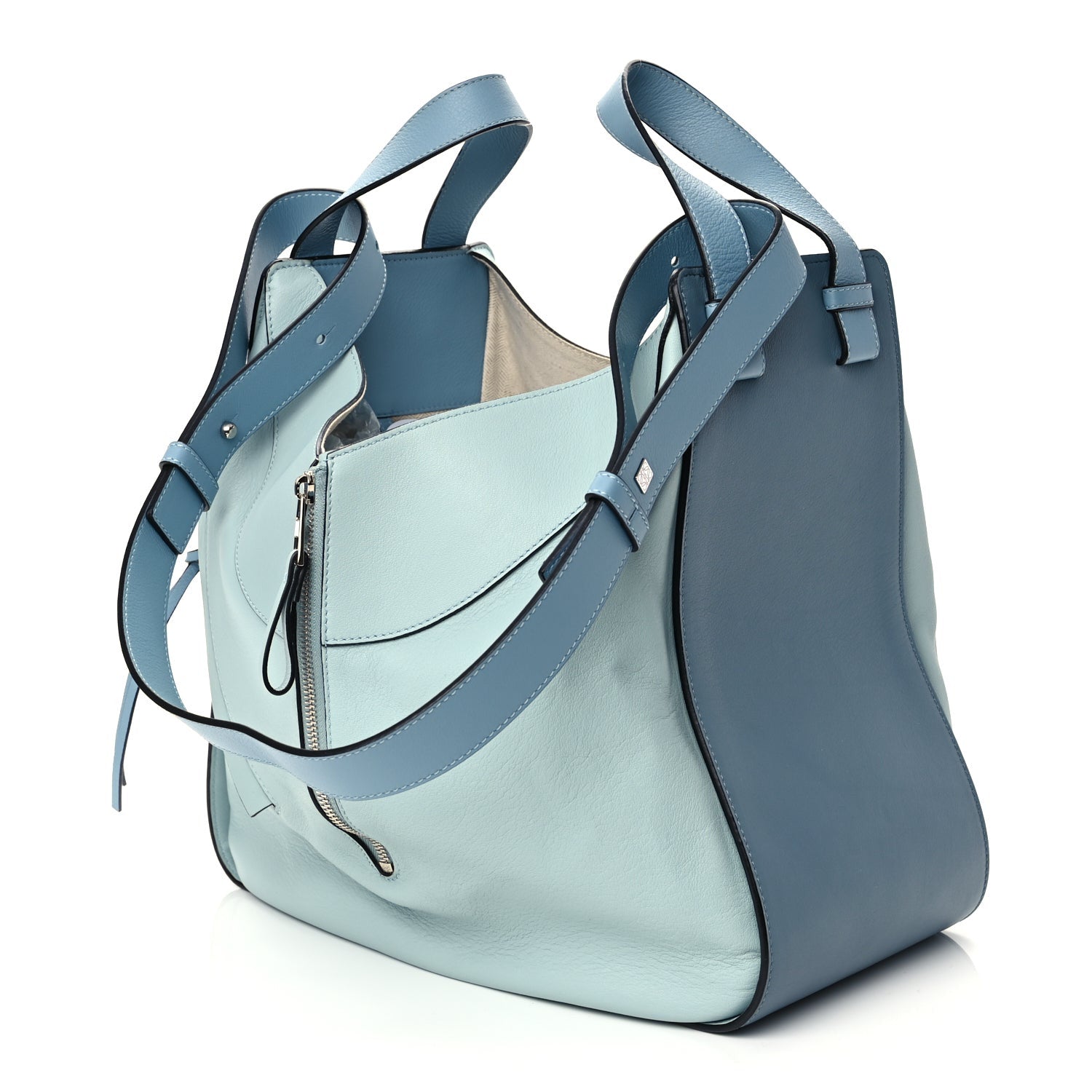Loewe Calfskin Large Hammock Shoulder Bag Aqua Light Blue Stone 2 of 9