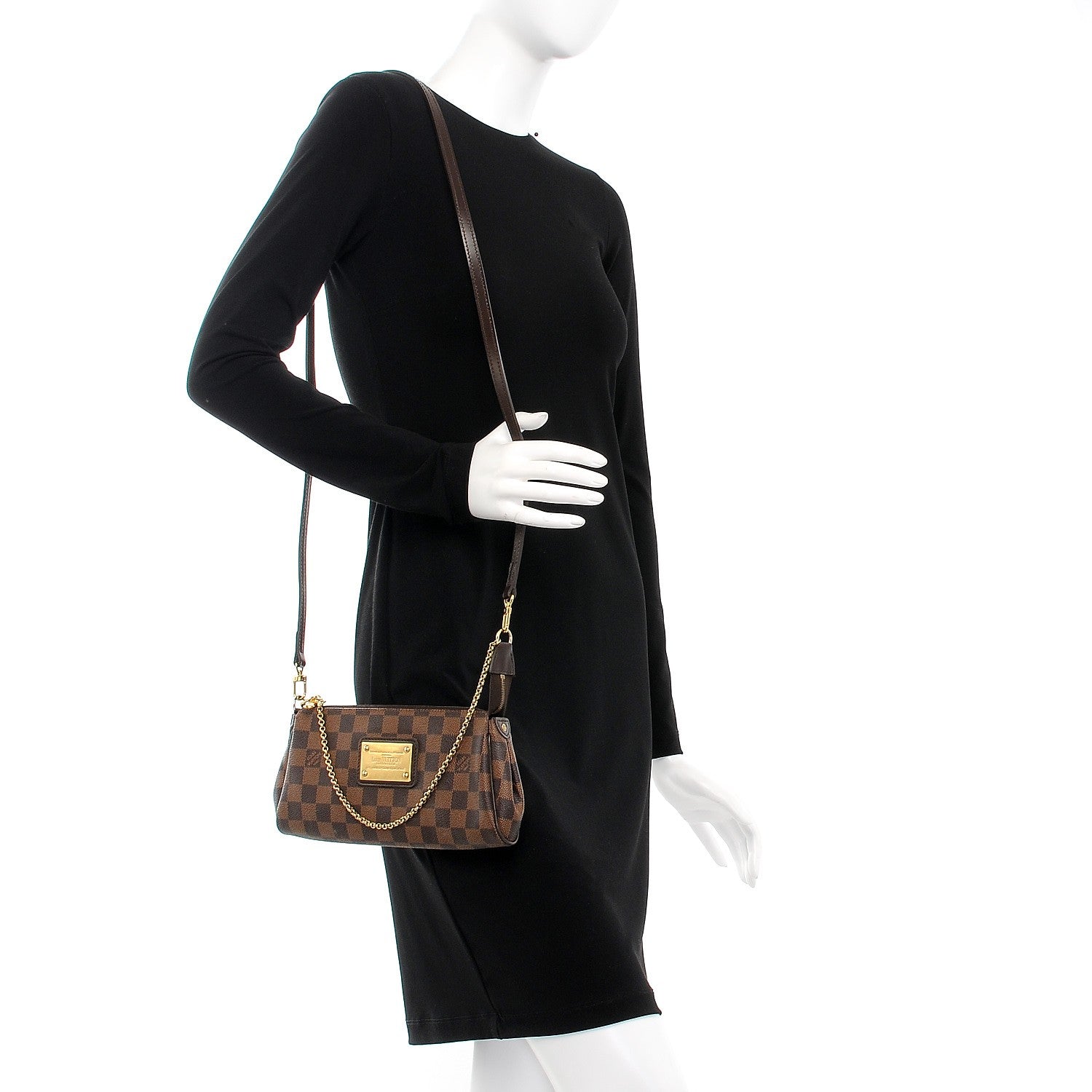 Louis Vuitton Damier Ebene Eva Clutch 2 of 11