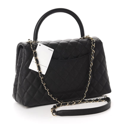 Chanel Caviar Quilted Small Coco Handle Flap Black 4 of 12
