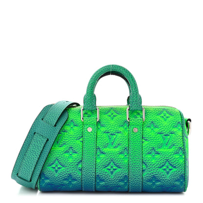 Louis Vuitton Taurillon Illusion Keepall XS Bleu Vert 1 of 9