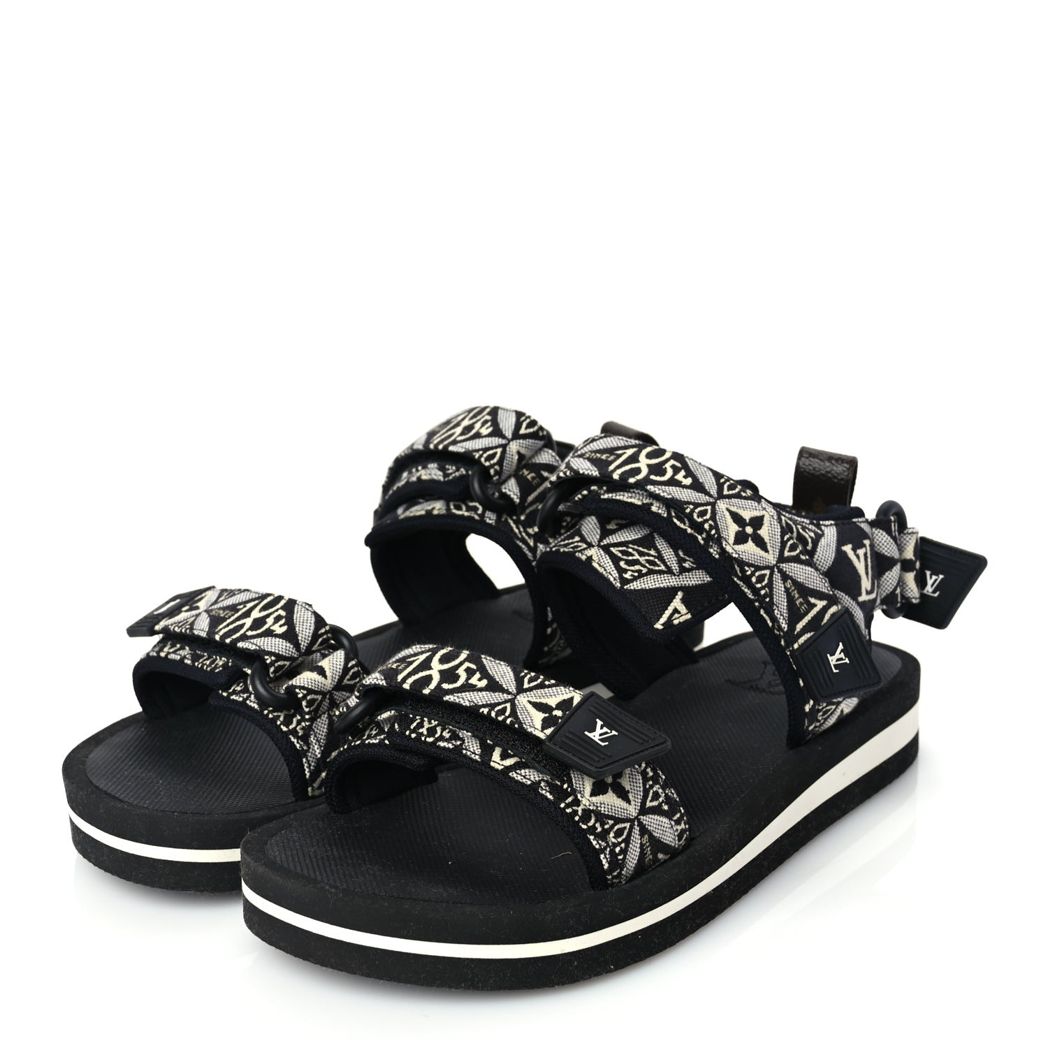 Louis Vuitton Jacquard Since 1854 Flat Arcade Sandals 40 Grey 4 of 7
