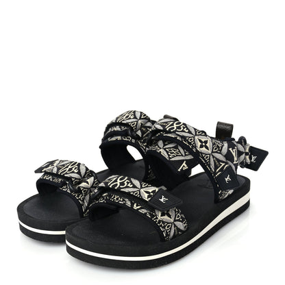 Louis Vuitton Jacquard Since 1854 Flat Arcade Sandals 40 Grey 4 of 7