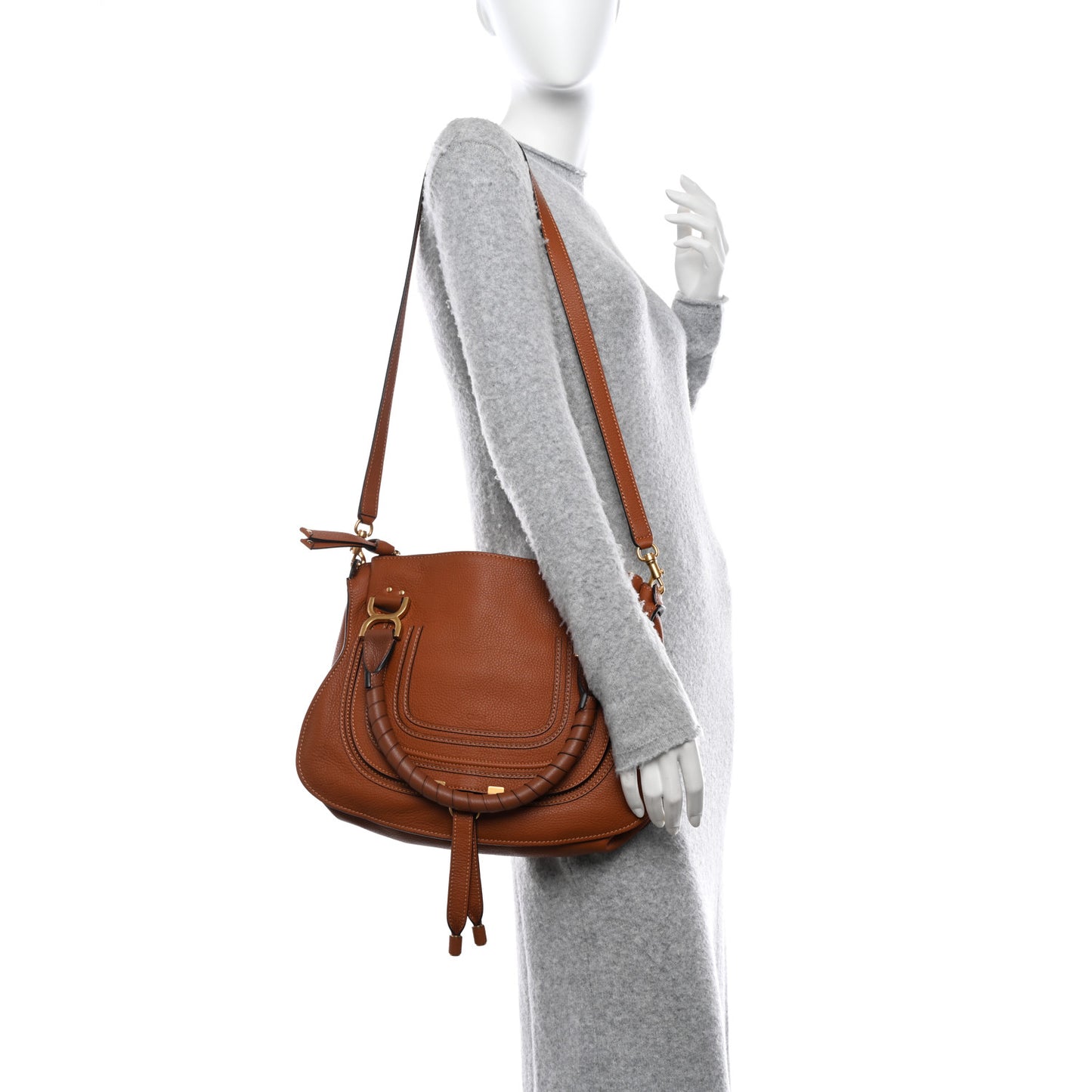 Calfskin Medium Marcie Satchel Tan