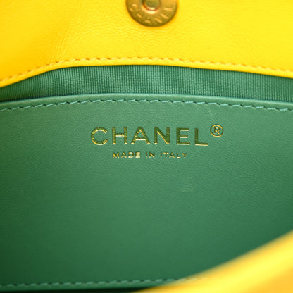 Chanel Jersey Quilted Small Wavy CC Hobo Yellow 6 of 10