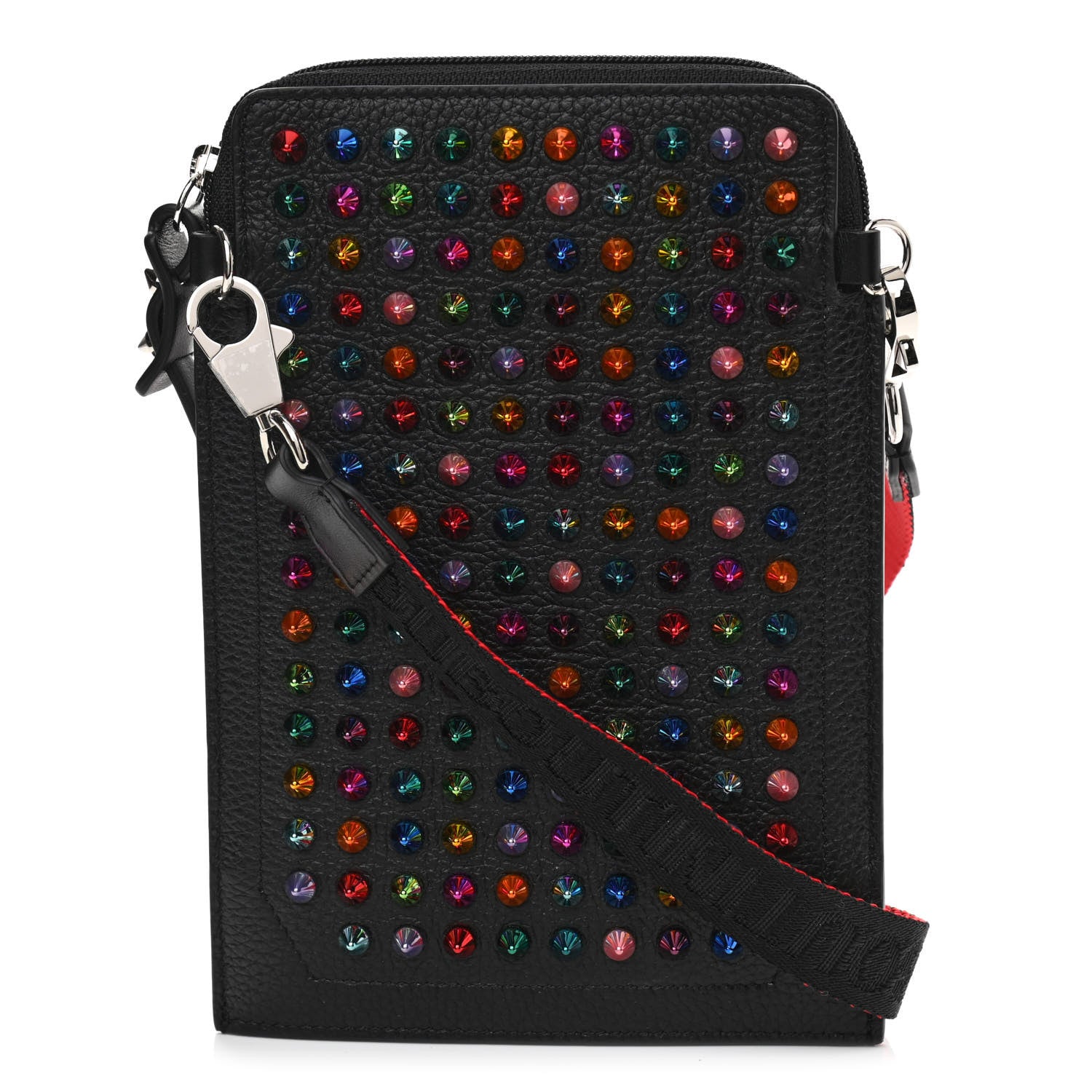 Christian Louboutin Empire Calfskin Spikes Loubilab Clutch Black Multicolor 1 of 10