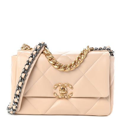 Chanel Lambskin Quilted Medium Chanel 19 Flap Beige 1 of 10