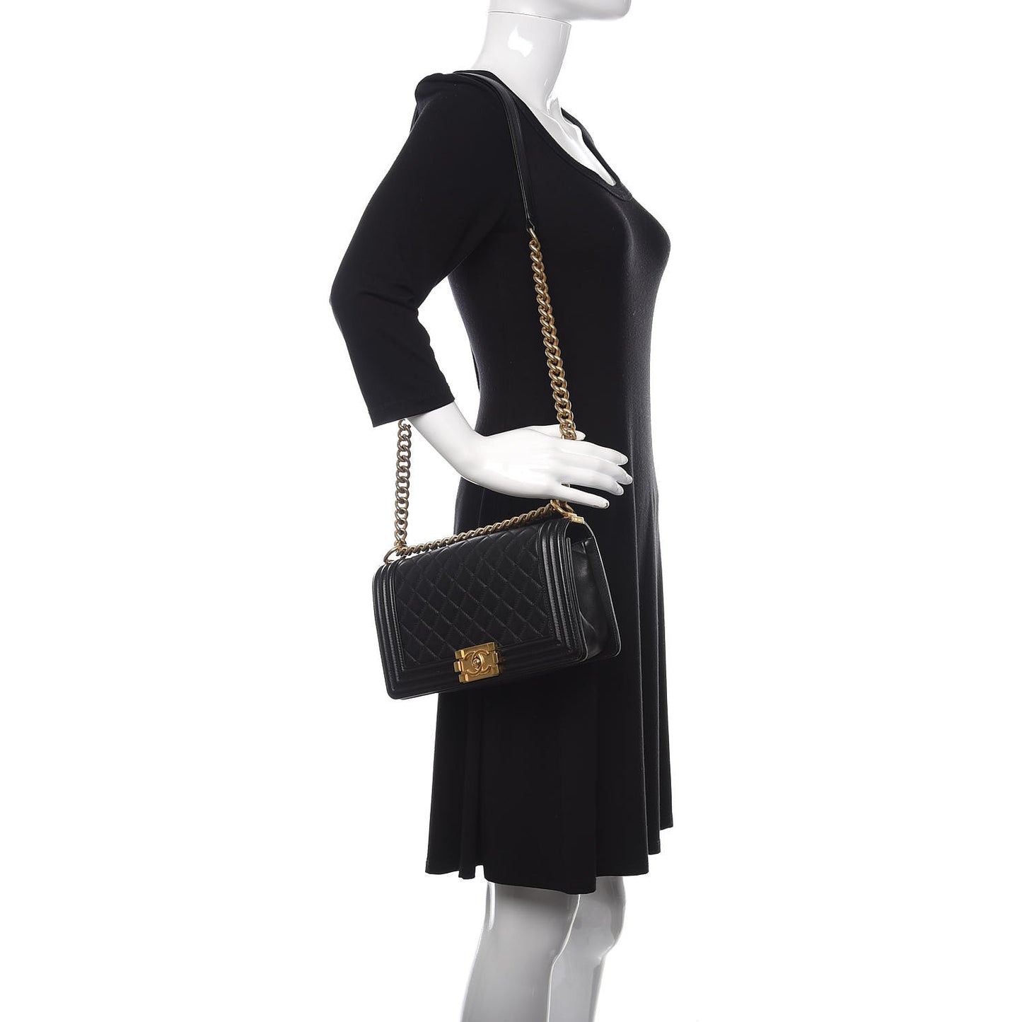 Lambskin Quilted Medium Boy Flap Black