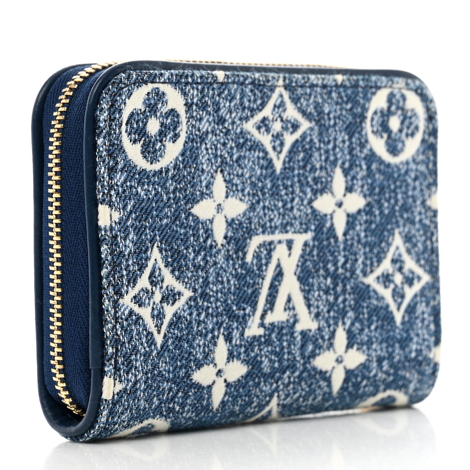 Louis Vuitton Denim Monogram Jacquard Zippy Coin Purse Bleu 3 of 7
