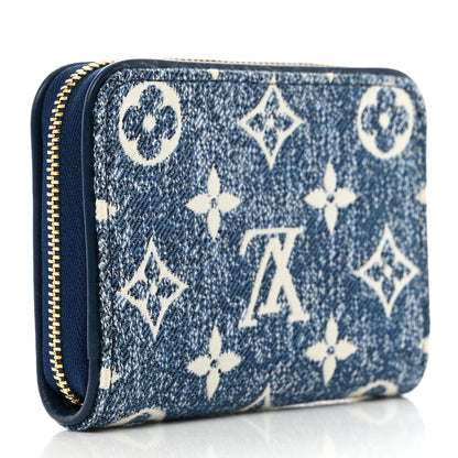 Louis Vuitton Denim Monogram Jacquard Zippy Coin Purse Bleu 3 of 7