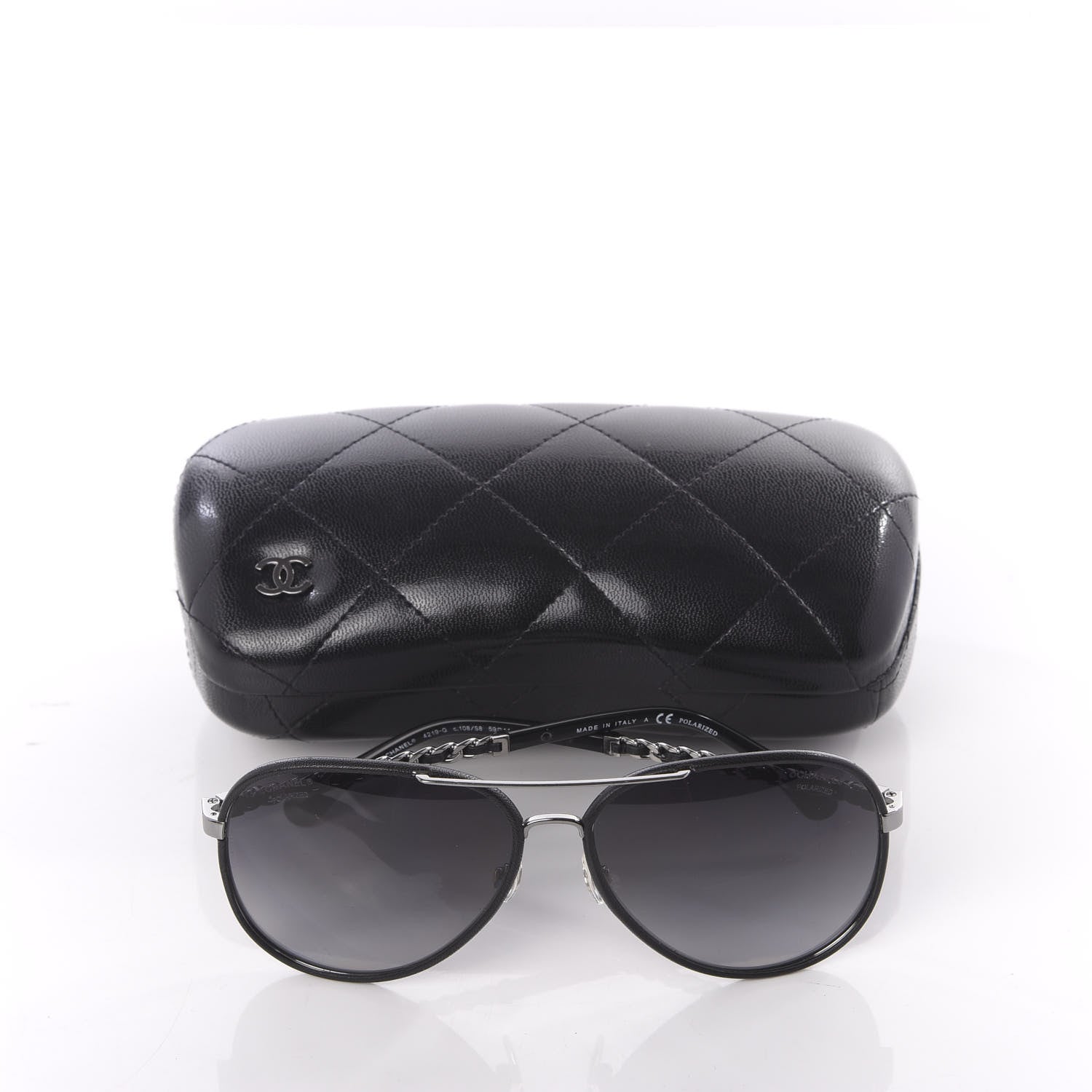 Chanel Polarized Pilot Winter Sunglasses 4219-Q Black 8 of 8