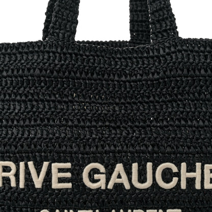 Saint Laurent Raffia Rive Gauche Tote Black 8 of 9