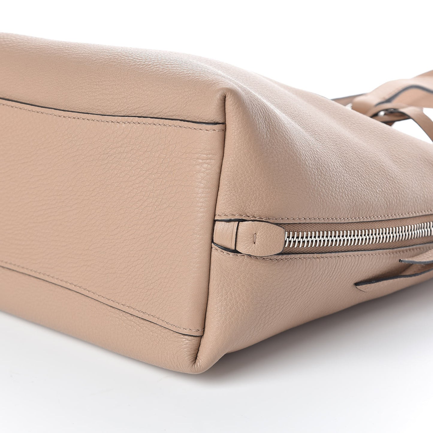 Vitello Phenix Side Zip Shopping Tote Cammeo