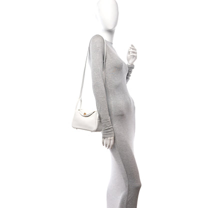 Hermes Taurillon Clemence Mini Lindy 20 New White 2 of 11