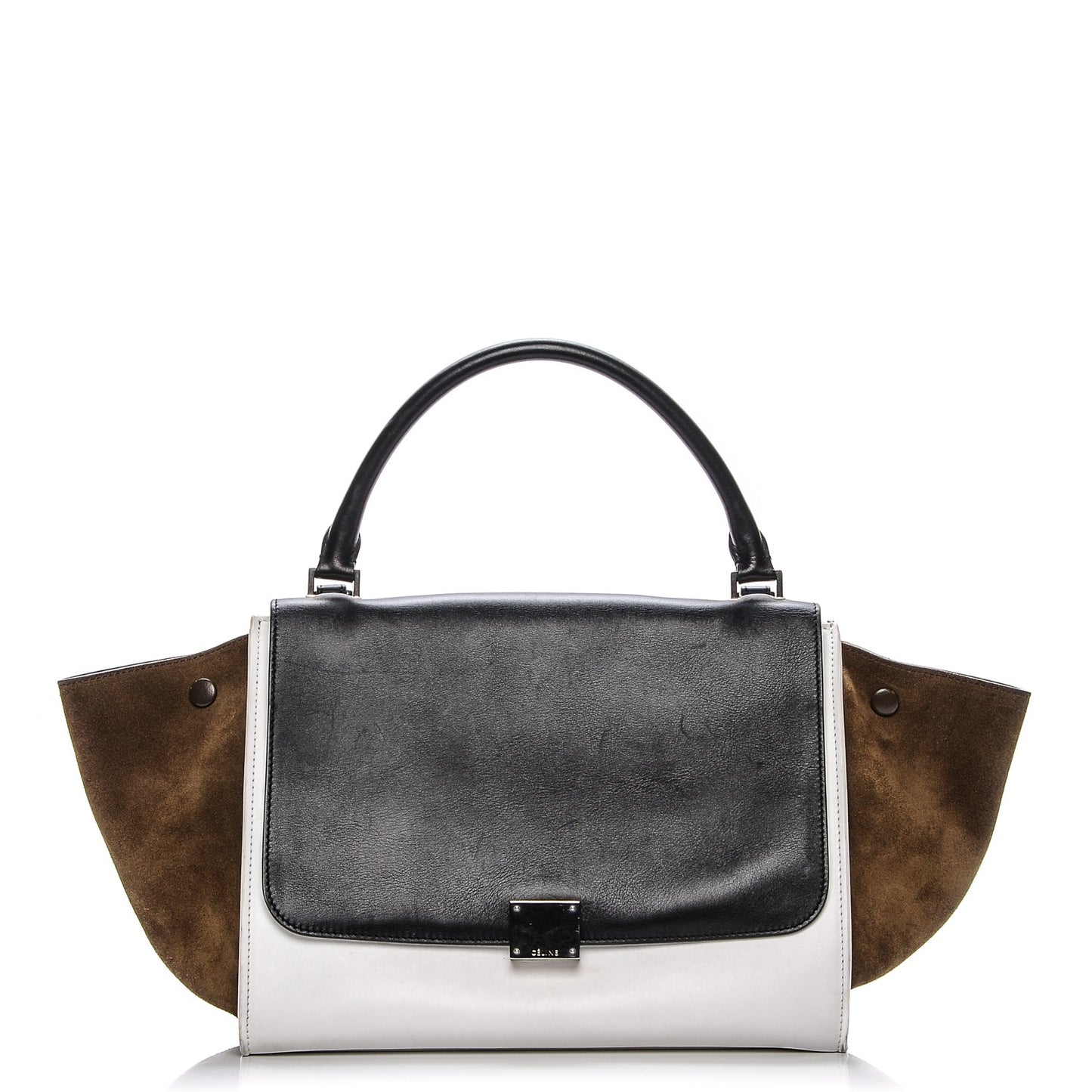 Smooth Calfskin Suede Medium Tri-Color Trapeze