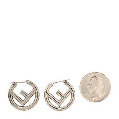 Fendi Metal FF Hoop Earrings Silver 2 of 6