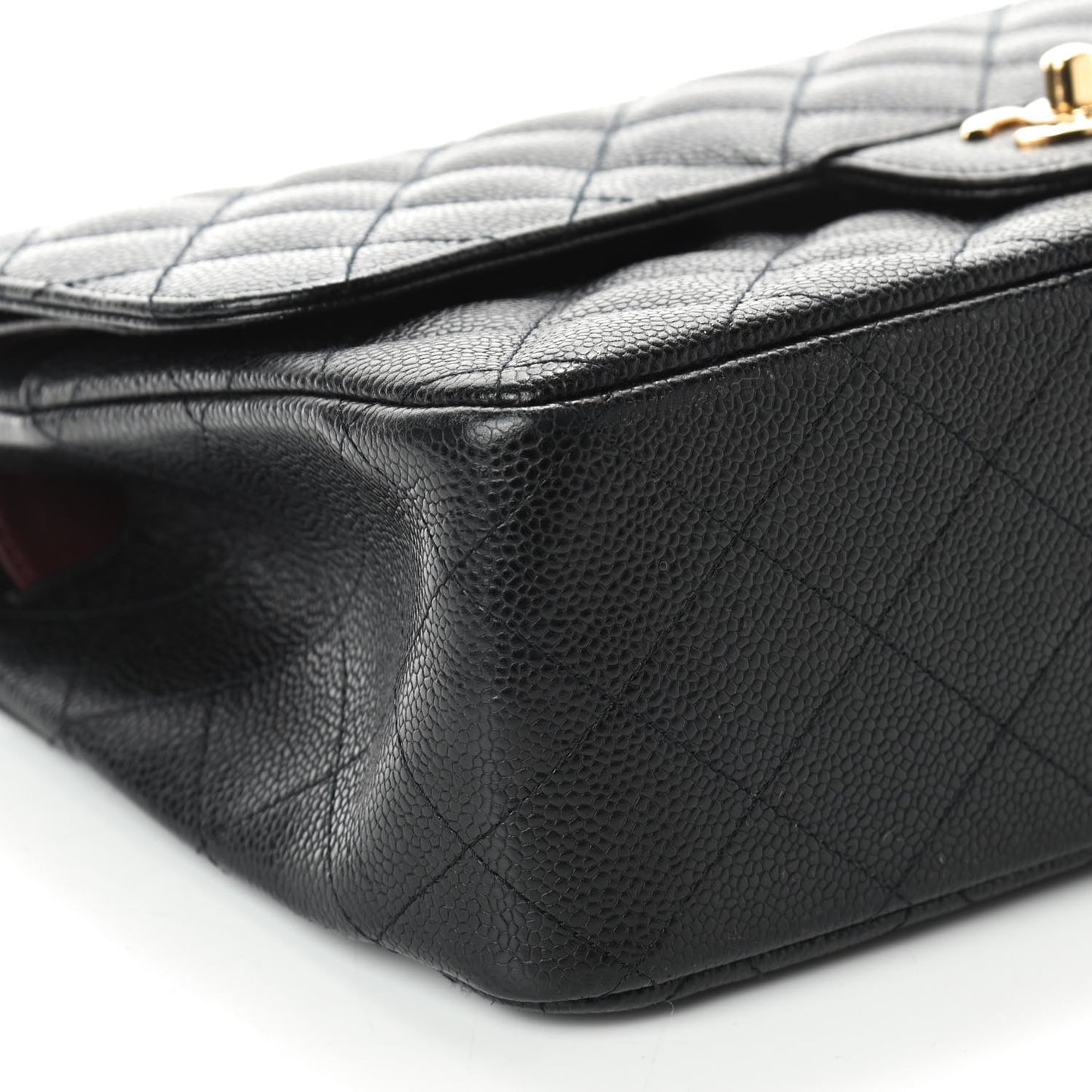 Caviar Quilted Jumbo Double Flap Black