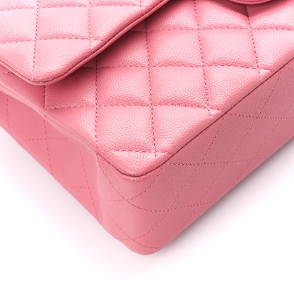Chanel Caviar Quilted Medium Double Flap Pink 10 of 13