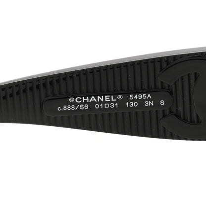 Chanel Acetate Shield Sunglasses 5495A Black 6 of 8