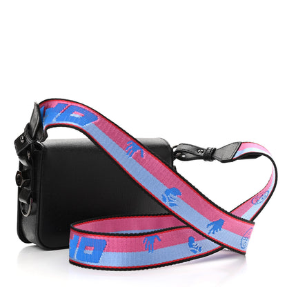 Off-White Saffiano Striped Mini Diag Binder Clip Bag Black White Indus 3 of 13