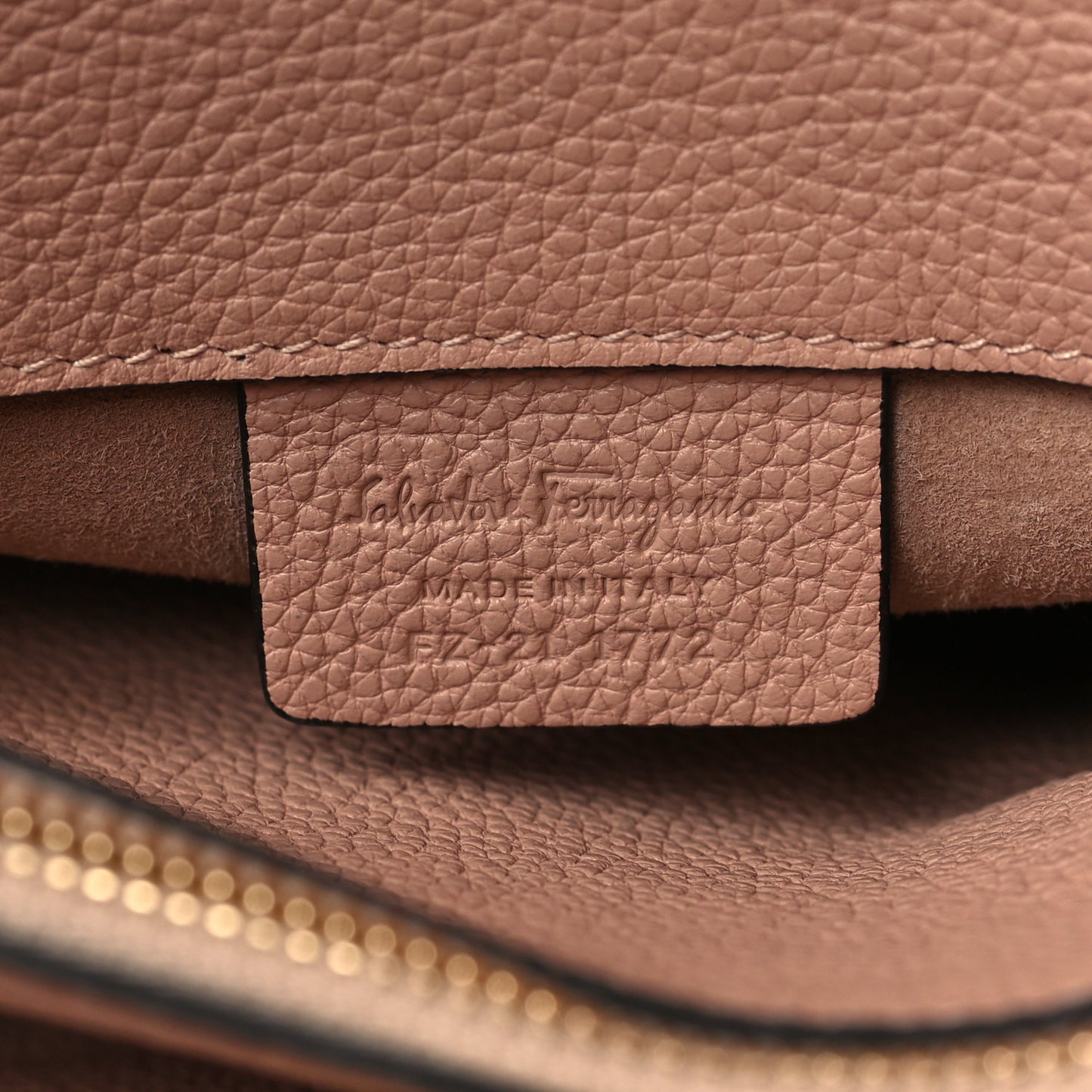 Hammered Calfskin Medium Studio Top Handle Bag Beige