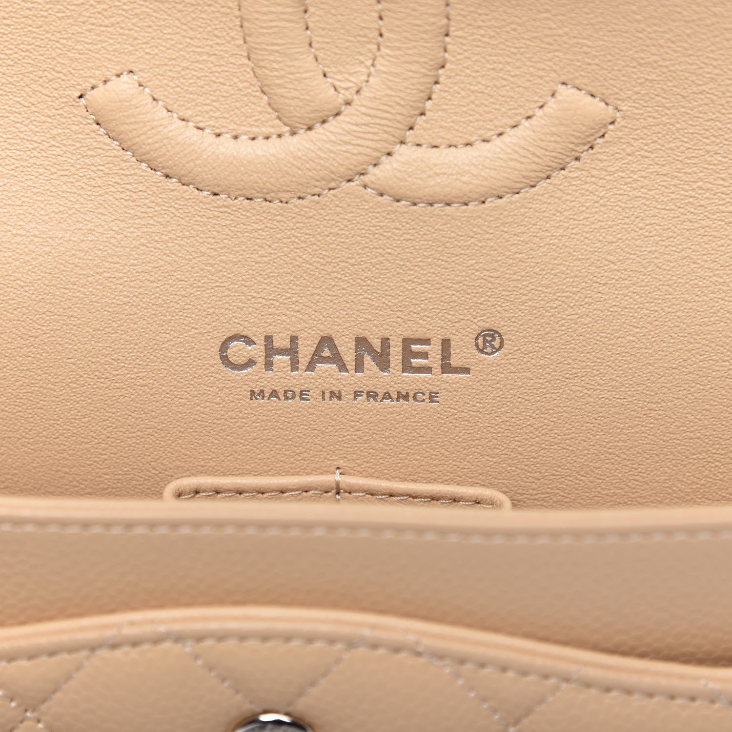 Chanel Caviar Quilted Medium Double Flap Beige 8 of 11