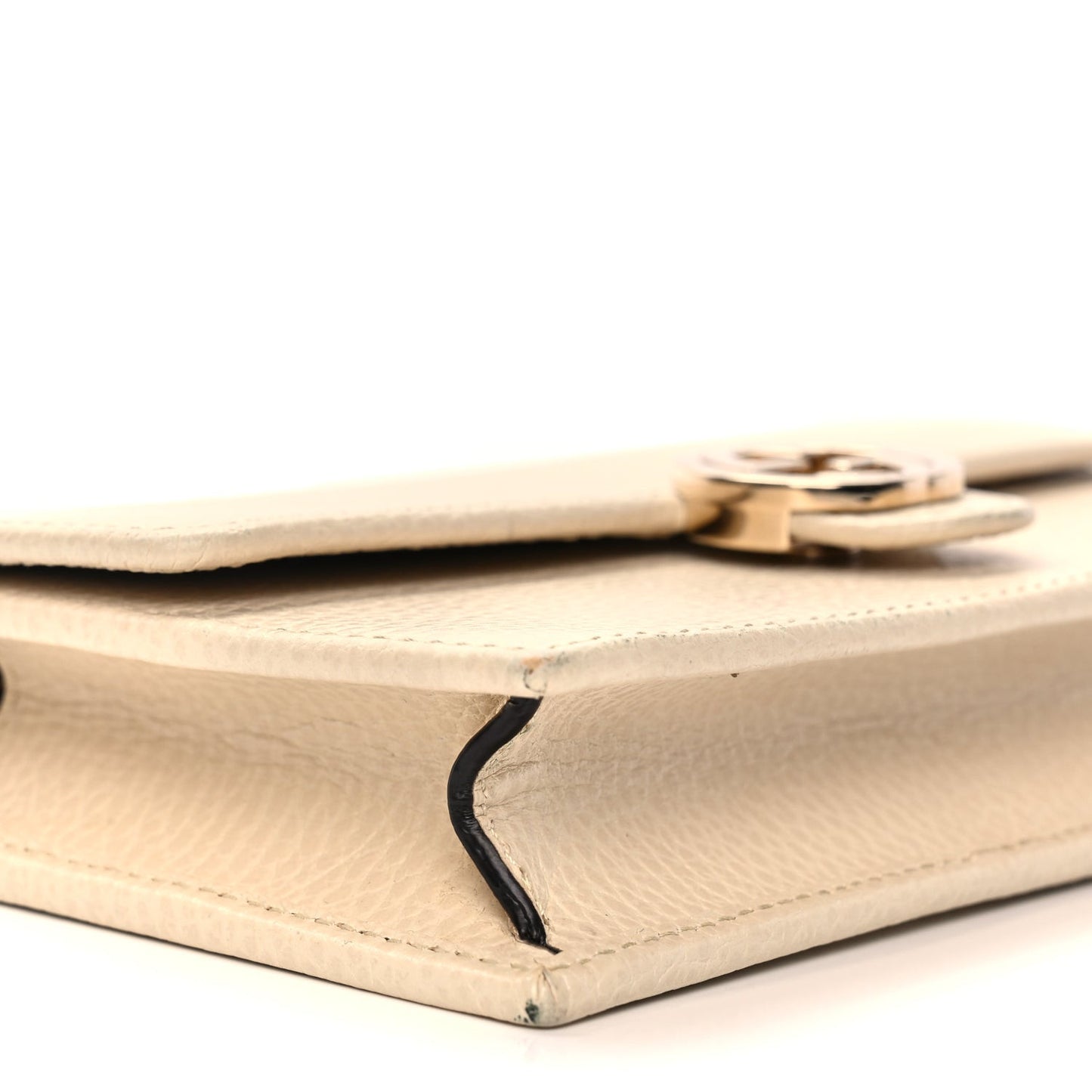 Dollar Calfskin Interlocking G Chain Wallet Ivoire