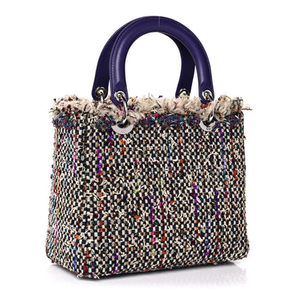 Christian Dior Tweed Fringe Medium Lady Dior Purple 3 of 15