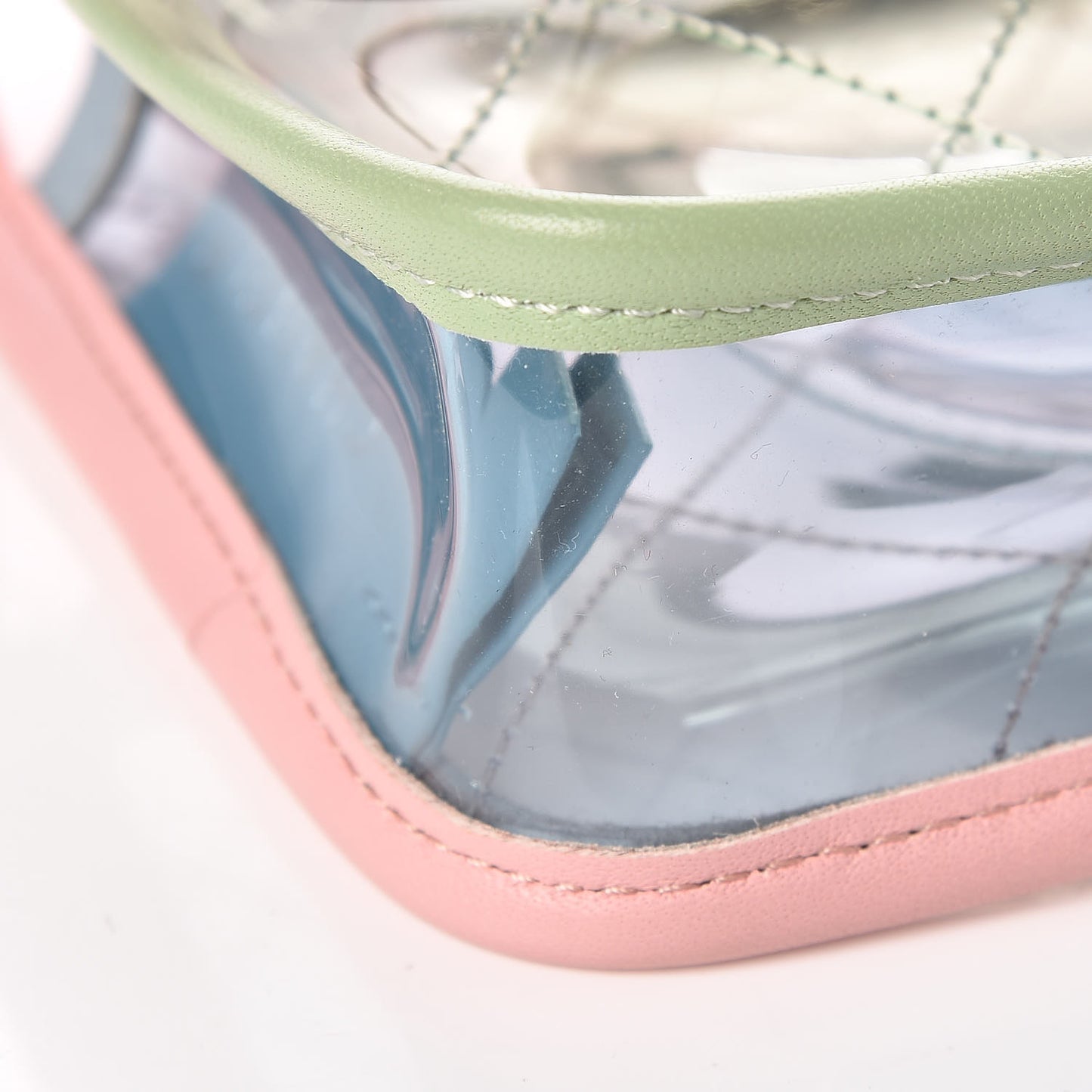 Lambskin PVC Quilted Mini Coco Splash Flap Blue Green