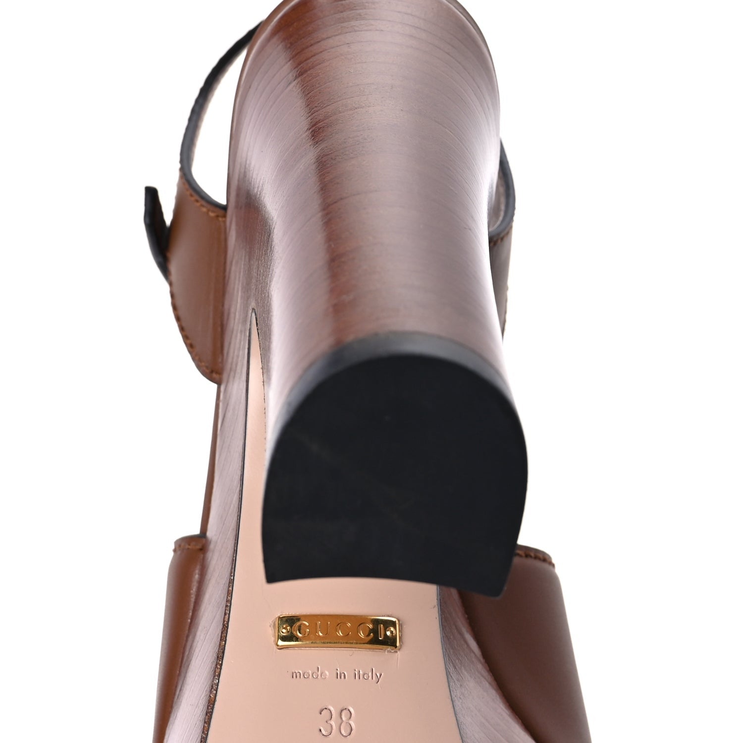 Gucci Cosmos Softy Calfskin Wooden InterLocking G Cut-Out 30/120mm Platform Sandals 37  Cuir 7 of 9