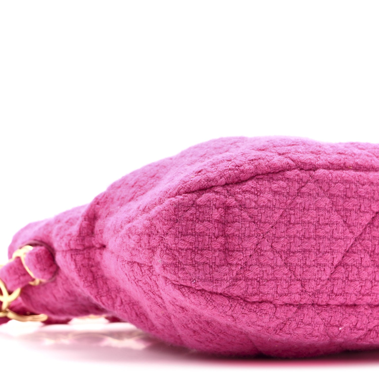 Chanel Cashmere Tweed Quilted CC Links Hobo Fuchsia 9 of 10
