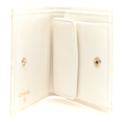 Chanel Caviar Quilted Crystal Enamel Quilted Compact Bifold Wallet White 5 of 7