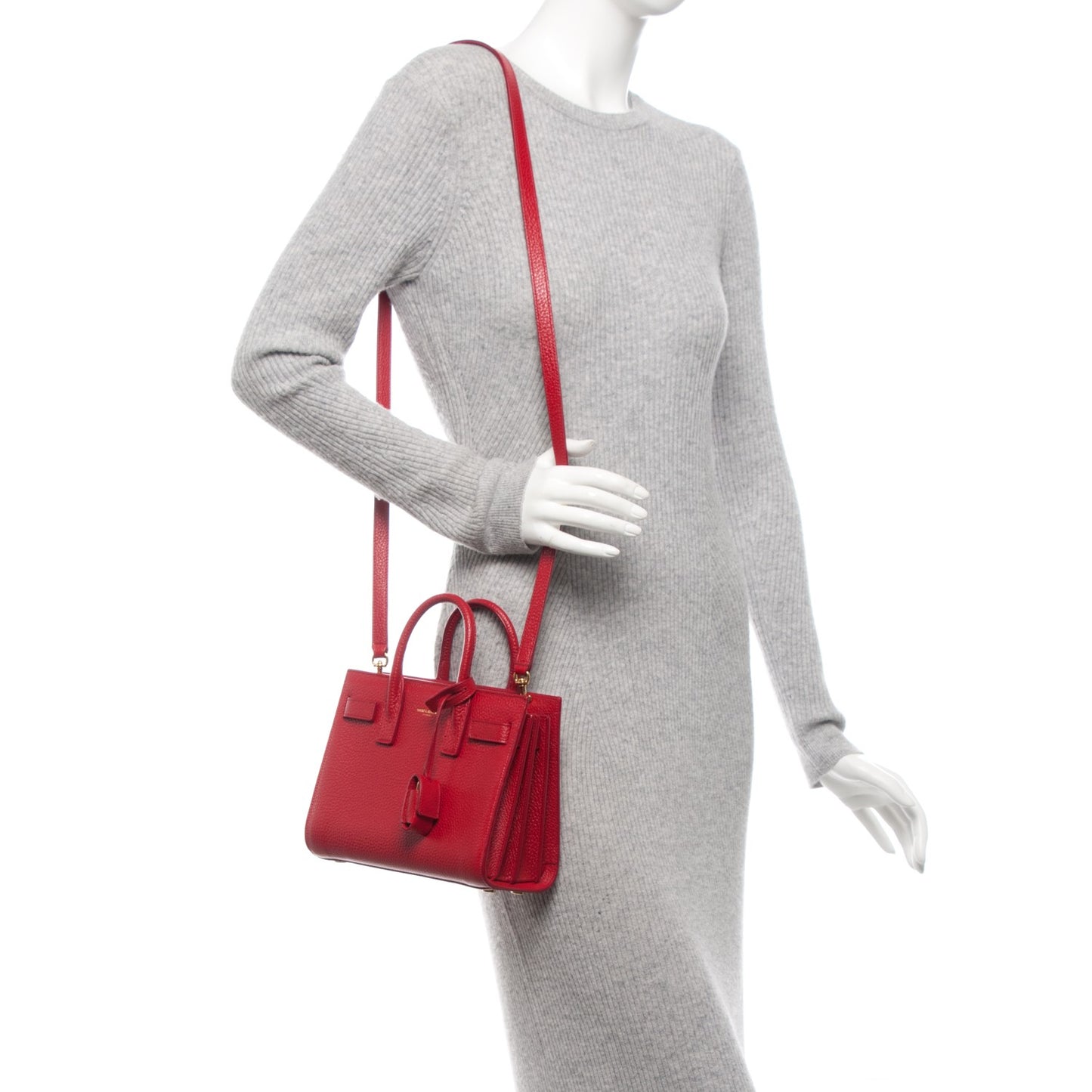Grained Calfskin Nano Sac De Jour New Red