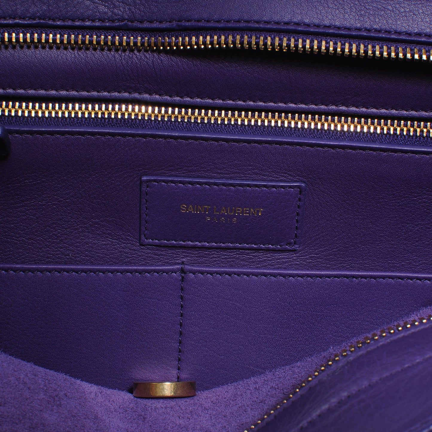 Leather Medium Classic Y Cabas Purple