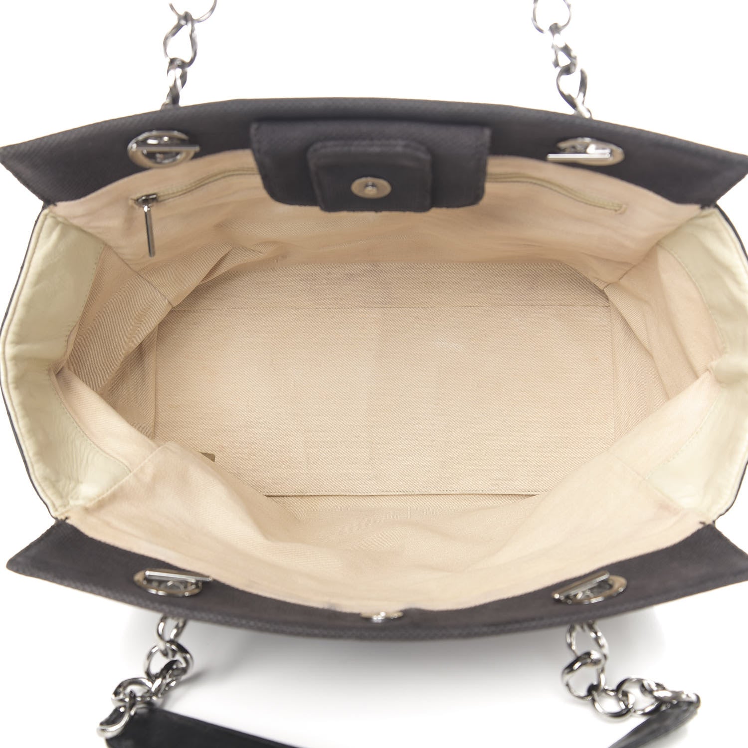 Chanel Lambskin Canvas Chocolate Bar CC Shopping Tote Black 6 of 14