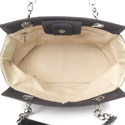 Chanel Lambskin Canvas Chocolate Bar CC Shopping Tote Black 6 of 14