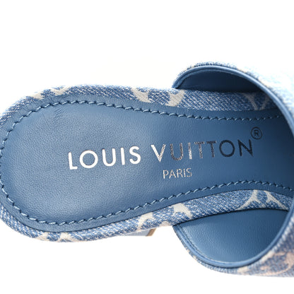 Louis Vuitton Denim Monogram Silhouette Mules 37 Blue 7 of 9