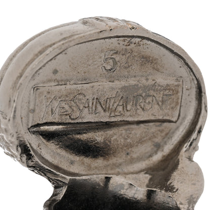 Saint Laurent Glass Cabochon Arty Ovale Ring 49 5 Navy 5 of 5