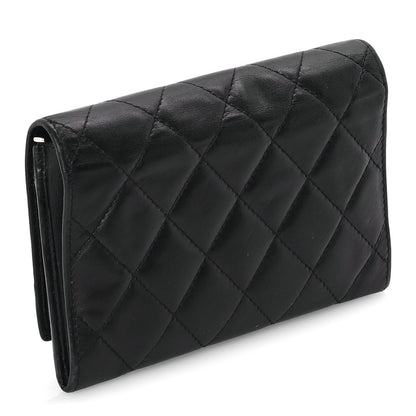 Chanel Calfskin Quilted Cambon Flap Wallet Black White 4 of 7