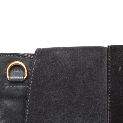 Chloe Suede Medium Lexa Shoulder Bag Silver Blue 16 of 21