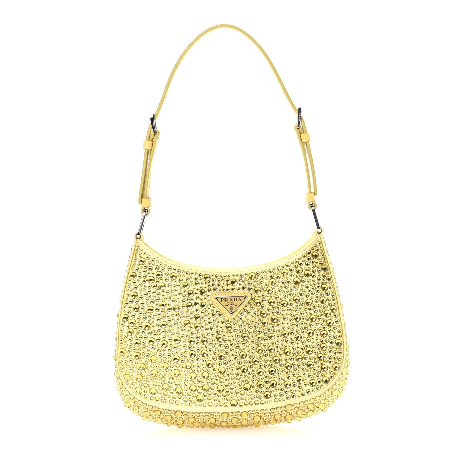 Prada Satin Crystal Cleo Adjustable Strap Shoulder Bag Ananas 1 of 7